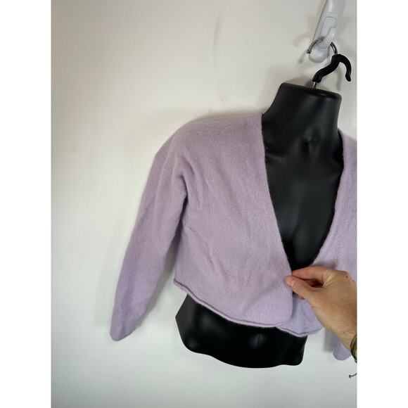 Naked Cashmere Cropped Shrug Cardigan Sweater Lavender Purple Size Small - Picture 8 of 12